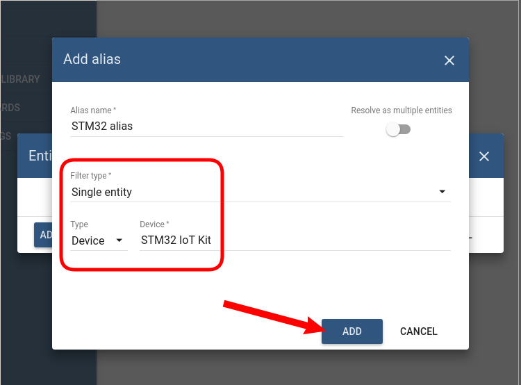 STM32 alias details in ThingsBoard