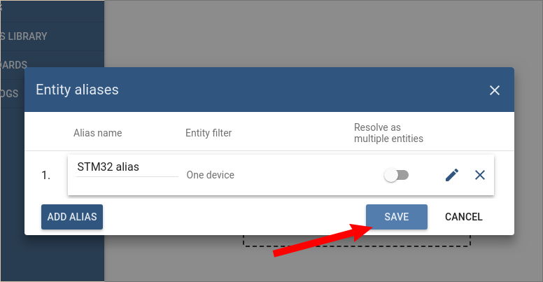 Save STM32 alias details in ThingsBoard